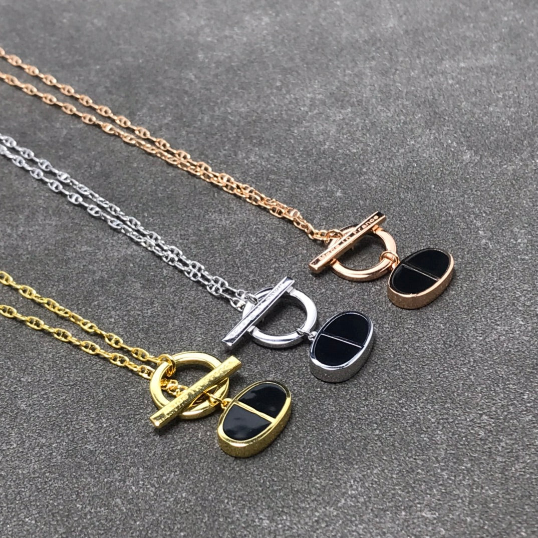 ¡®Moco¡¯CHAINE VERSO BLACK CERAMIC NECKLACE