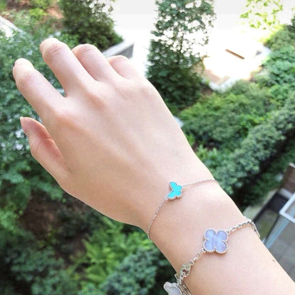 [moco jewelrys]BUTTERFLY TURQUOISE BUTTERFLY BRACELET SILVER