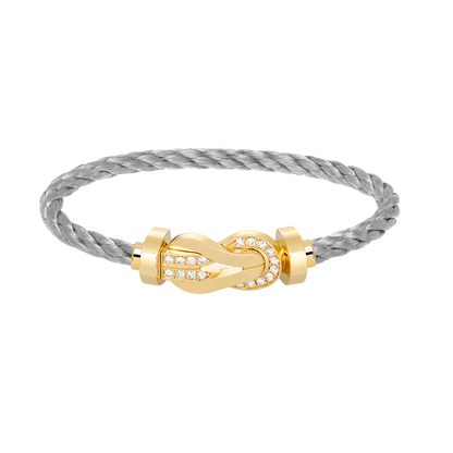 [moco jewelrys]CHANCE LARGE 8 FIGURE BUCKLE HALF DIAMOND BRACELET GOLD