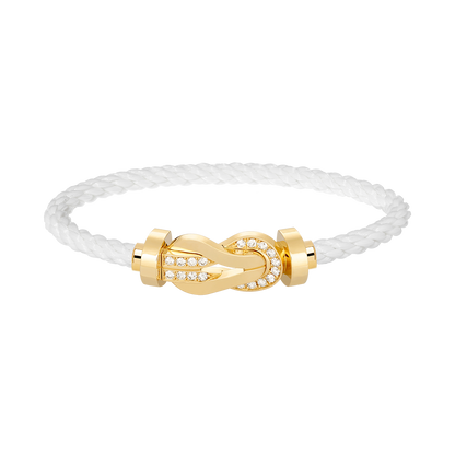 [moco jewelrys]CHANCE LARGE 8 FIGURE BUCKLE HALF DIAMOND BRACELET GOLD