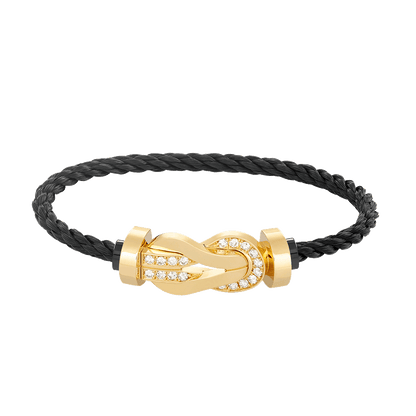 [moco jewelrys]CHANCE LARGE 8 FIGURE BUCKLE HALF DIAMOND BRACELET GOLD
