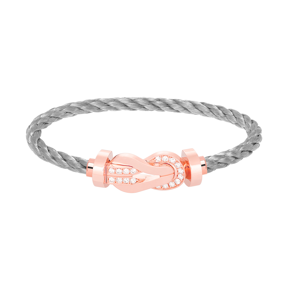 [moco jewelrys]CHANCE LARGE 8 FIGURE BUCKLE HALF DIAMOND BRACELET ROSE GOLD