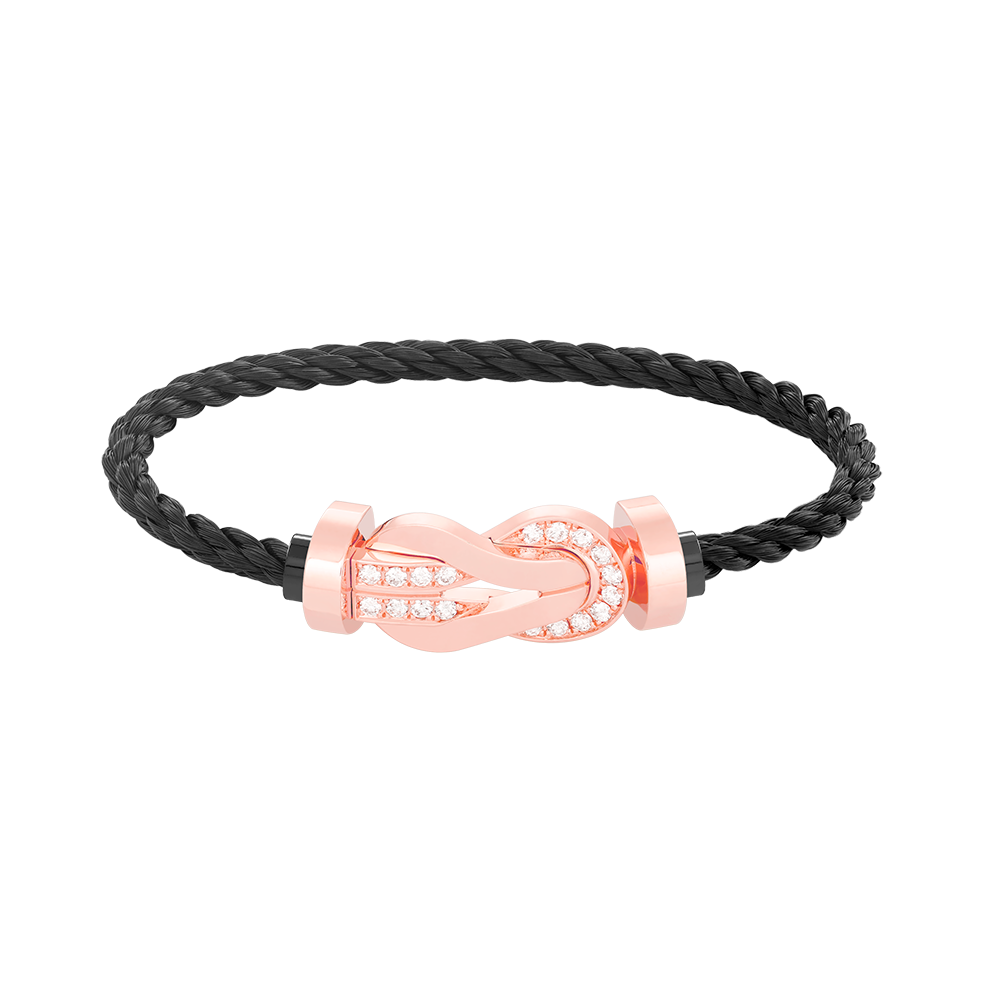 [moco jewelrys]CHANCE LARGE 8 FIGURE BUCKLE HALF DIAMOND BRACELET ROSE GOLD
