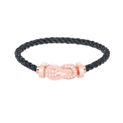 [moco jewelrys]CHANCE LARGE 8 FIGURE BUCKLE HALF DIAMOND BRACELET ROSE GOLD