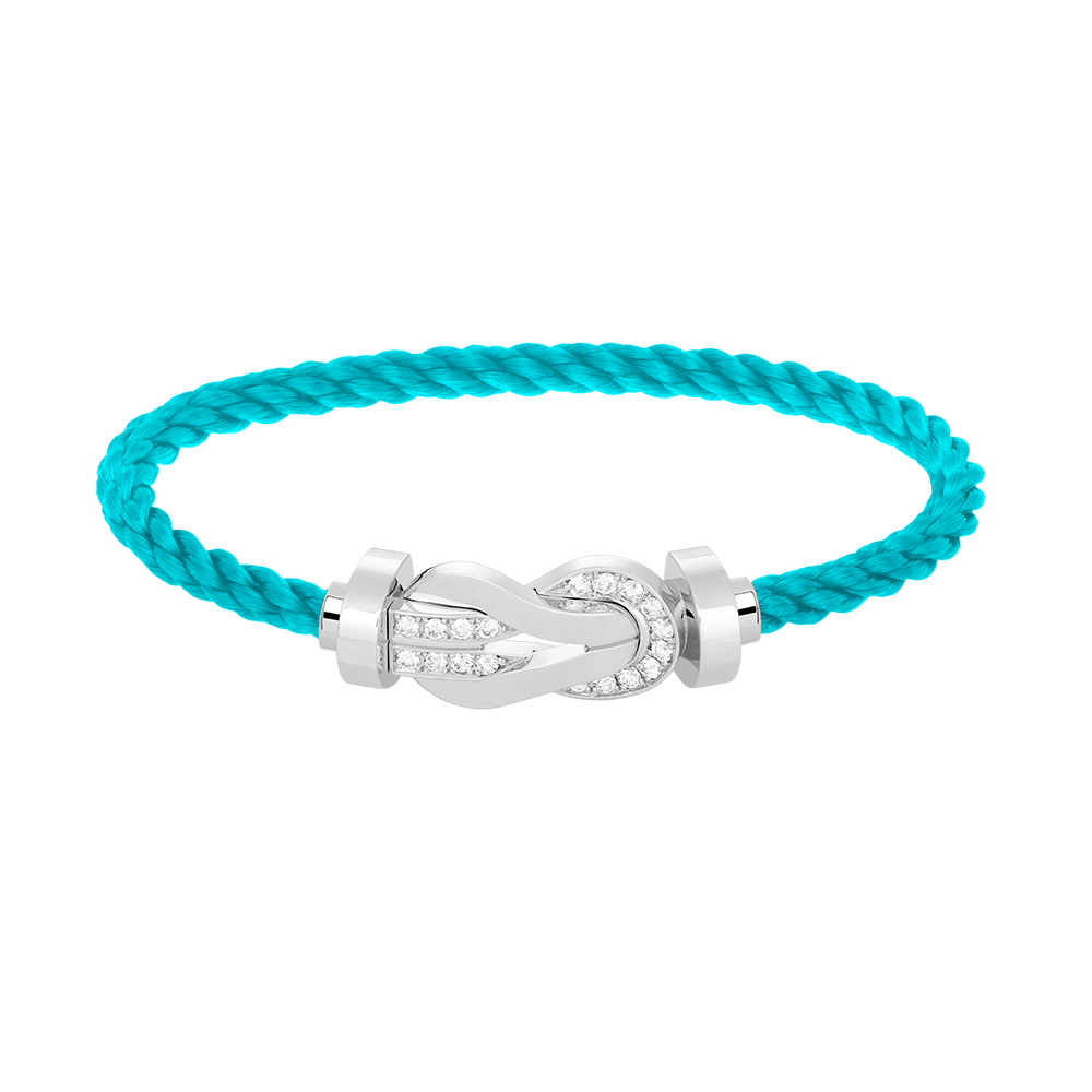 [moco jewelrys]CHANCE LARGE 8 FIGURE BUCKLE HALF DIAMOND BRACELET SILVER