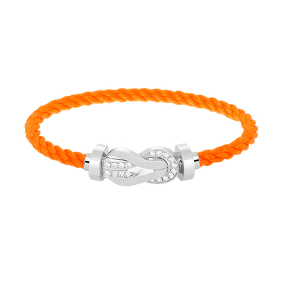 [moco jewelrys]CHANCE LARGE 8 FIGURE BUCKLE HALF DIAMOND BRACELET SILVER