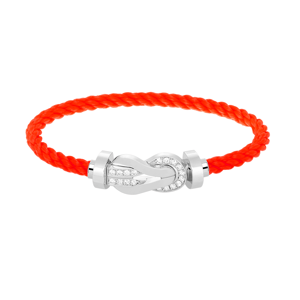[moco jewelrys]CHANCE LARGE 8 FIGURE BUCKLE HALF DIAMOND BRACELET SILVER