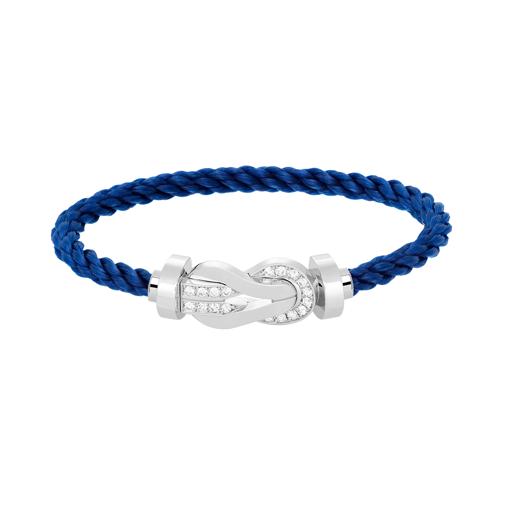 [moco jewelrys]CHANCE LARGE 8 FIGURE BUCKLE HALF DIAMOND BRACELET SILVER