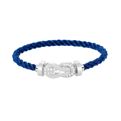 [moco jewelrys]CHANCE LARGE 8 FIGURE BUCKLE HALF DIAMOND BRACELET SILVER