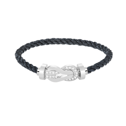 [moco jewelrys]CHANCE LARGE 8 FIGURE BUCKLE HALF DIAMOND BRACELET SILVER