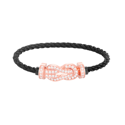 [moco jewelrys]CHANCE LARGE 8 FIGURE BUCKLE FULL DIAMOND BRACELET ROSE GOLD