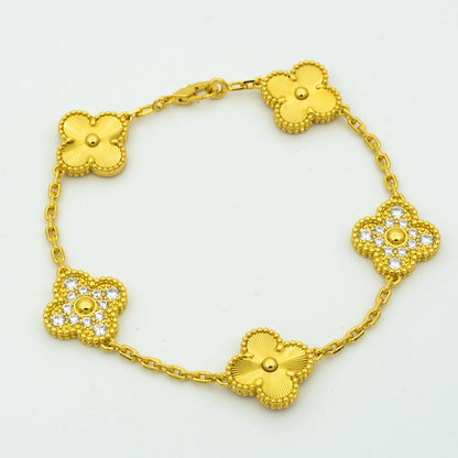 [Moco jewelrys] CLOVER 5 MOTIF LASER BRACELET COLLECTION