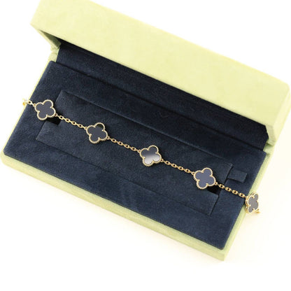 [Moco jewelrys] CLOVER 5 MOTIF ONYXS BRACELET COLLECTION