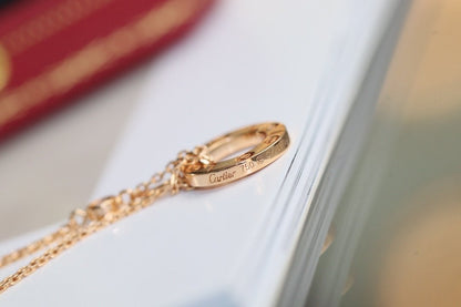 [moco jewelrys]LOVE NECKLACE ADJUSTABLE ROSE GOLD 2 DIAMOND