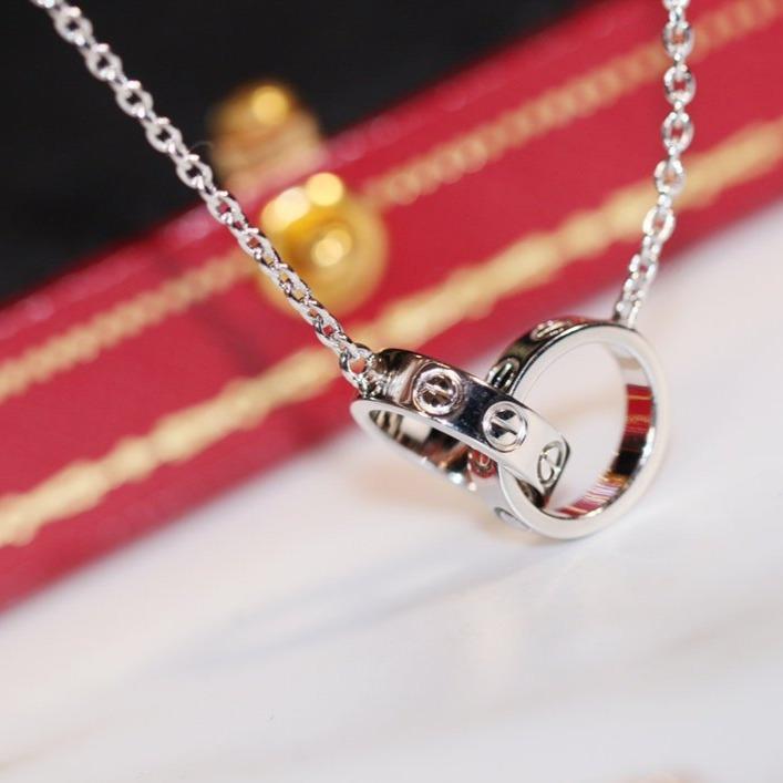 [moco jewelrys]LOVE NECKLACE PINK GOLD AND SILVER