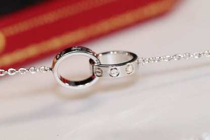 [moco jewelrys]LOVE NECKLACE PINK GOLD AND SILVER