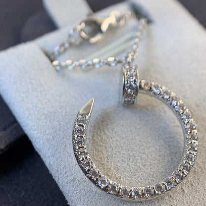 [moco jewelrys]JUSTE NECKLACE SILVER DIAMONDS
