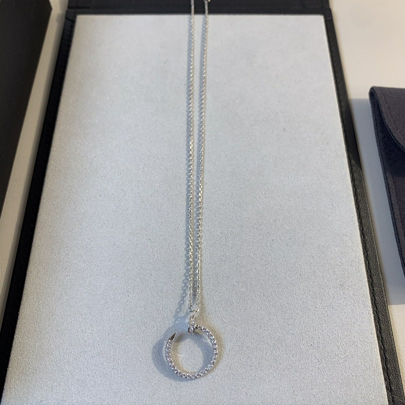 [moco jewelrys]JUSTE NECKLACE SILVER DIAMONDS