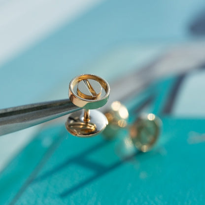 [moco jewelrys]LOVE EARRINGS PINK GOLD 10MM