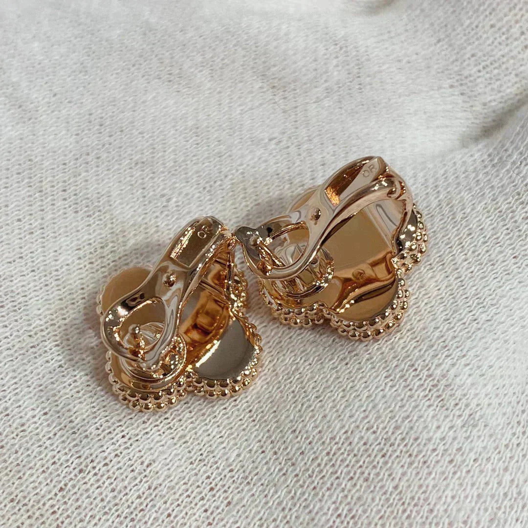 [moco jewelrys]CLOVER MEDIUM 1 MOTIFS CARNELIAN  DIAMOND earrings