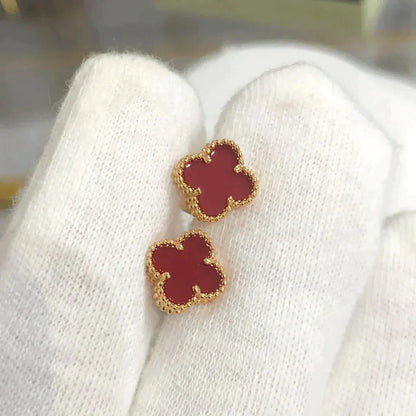 [moco jewelrys]CLOVER MINI 9.5MM CARNELIAN EARRINGS