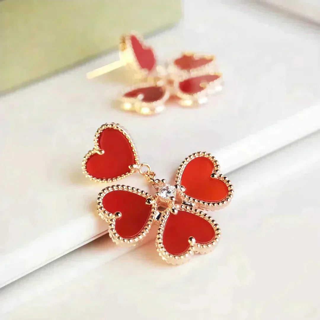 [moco jewelrys]SWEET CLOVER CARNELIAN EARRINGS