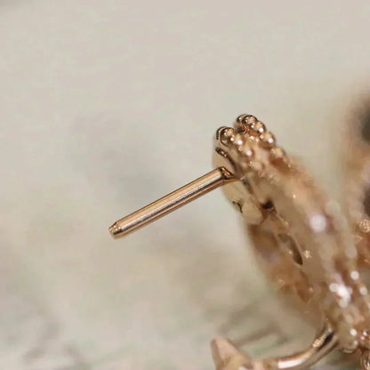 [moco jewelrys]CLOVER MEDIUM 1 MOTIFS FUll DIAMOND EARRINGS