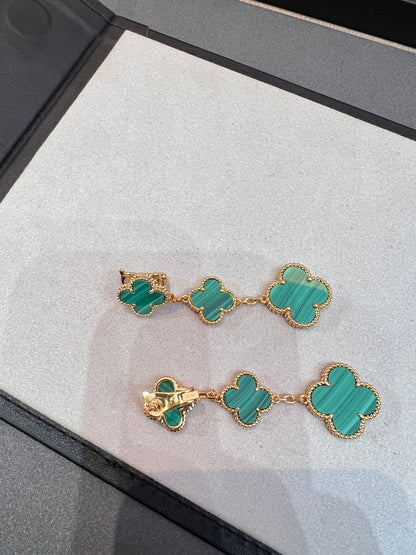 [moco jewelrys]CLOVER MALACHITE 3 MOTIFS GOLD