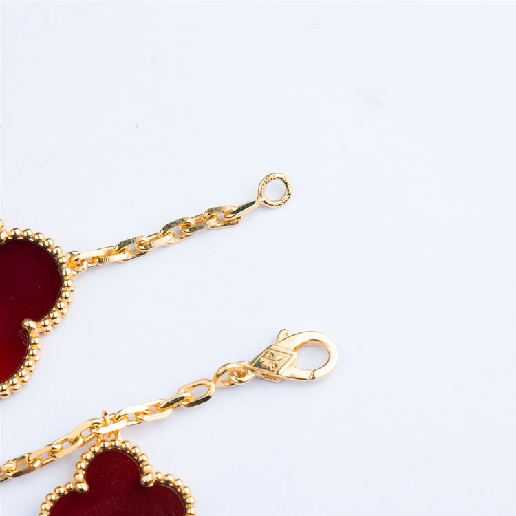 [moco jewelrys]CLOVER BRACELET 5 MOTIFS CARNELIAN TIGER EYE