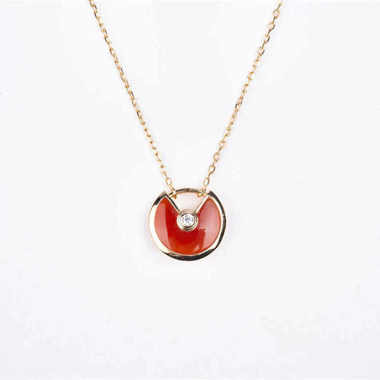 [moco jewelrys]AMULETTE GOLD CARNELIAN ONYX NECKLACE