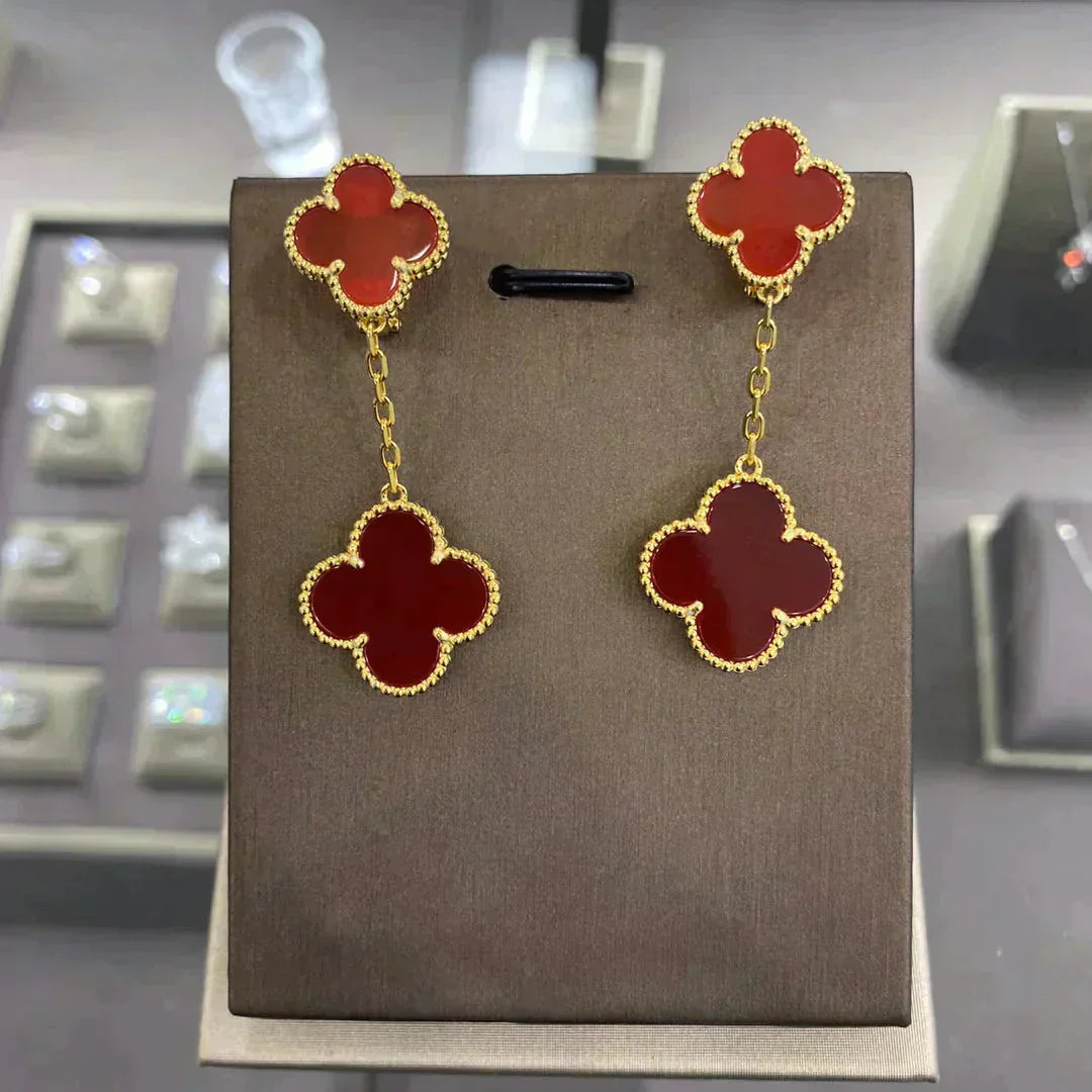 [moco jewelrys]CLOVER 2 MOTIFS  EARRINGS (MULTIPLE CHOICESC