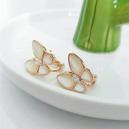 [moco jewelrys]BUTTERFLY MOP DIAMOND EARRINGS