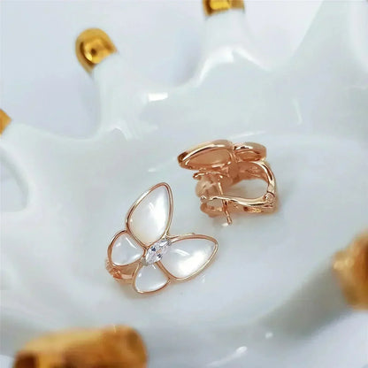 [moco jewelrys]BUTTERFLY MOP DIAMOND EARRINGS