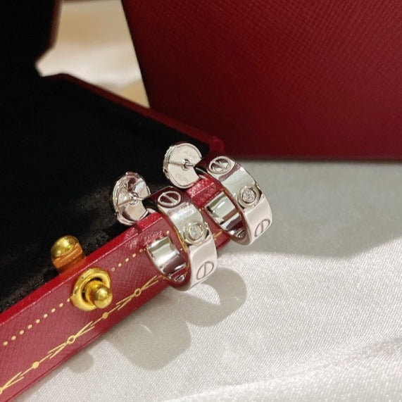 [moco jewelrys]LOVE EARRINGS 5.7MM 2 DIAMONDS
