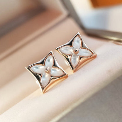 [moco jewelrys]STAR MOP PINK GOLD EARRINGS