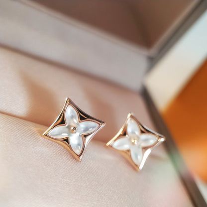 [moco jewelrys]STAR MOP PINK GOLD EARRINGS