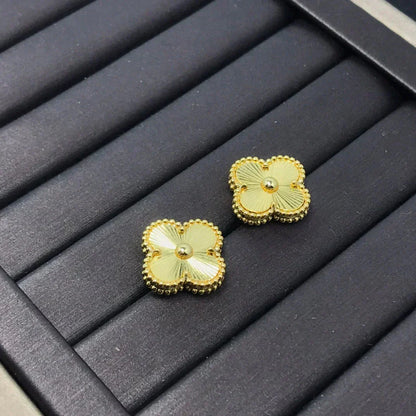 [moco jewelrys]CLOVER MINI 9.5MM LASER EARRINGS