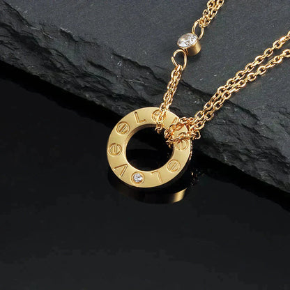 [moco jewelrys]LOVE NECKLACE 16MM 2 DIAMONDS