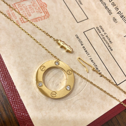 [moco jewelrys]LOVE NECKLACE 16MM 3 DIAMONDS
