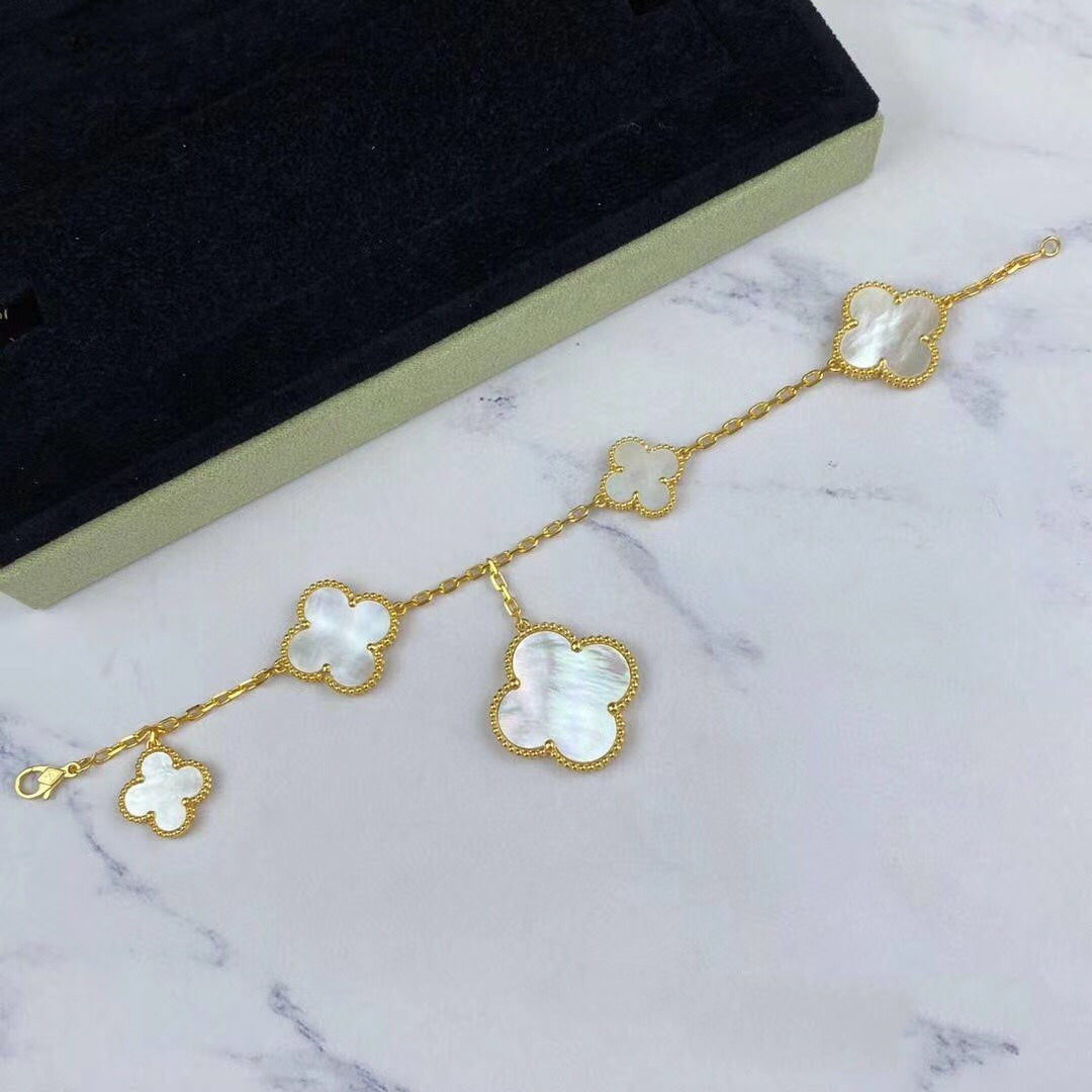 [moco jewelrys]MAGIC CLOVER MOP GOLD BRACELET 5 MOTIFS