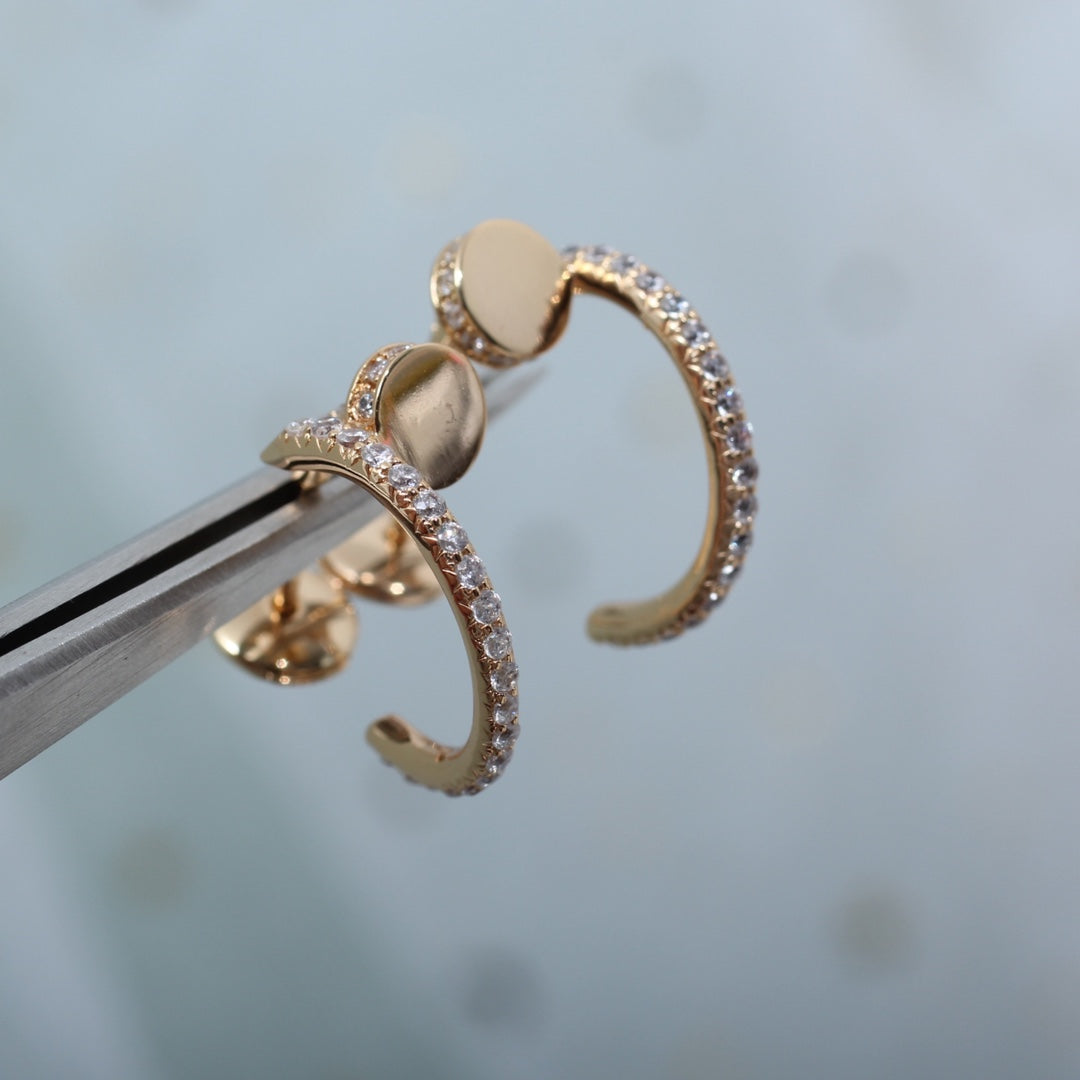 [moco jewelrys]JUSTE EARRINGS 12.75MM PINK GOLD DIAMOND