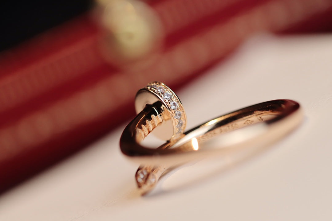 [moco jewelrys]JUSTE RING 2.65MM PINK GOLD DIAMOND