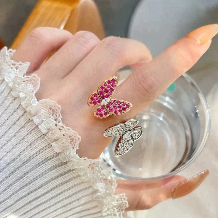 [moco jewelrys]TWIN BUTTERFLY DIAMOND RING