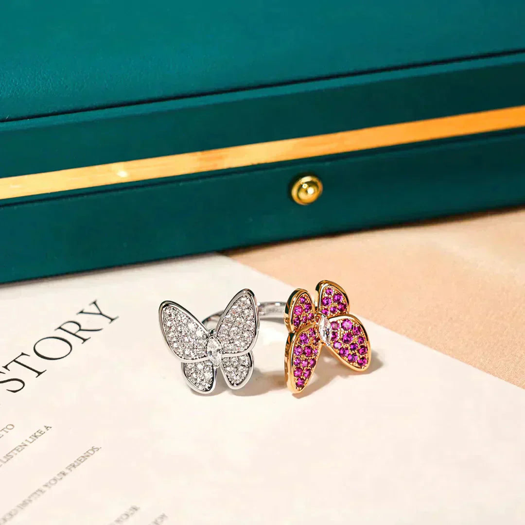 [moco jewelrys]TWIN BUTTERFLY DIAMOND RING