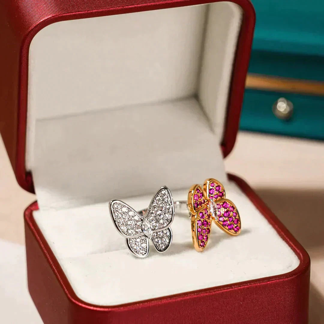 [moco jewelrys]TWIN BUTTERFLY DIAMOND RING