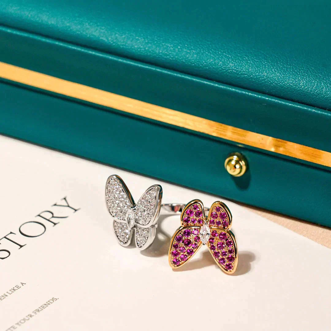[moco jewelrys]TWIN BUTTERFLY DIAMOND RING