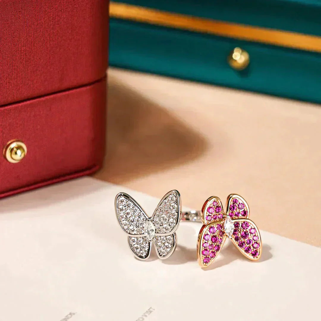 [moco jewelrys]TWIN BUTTERFLY DIAMOND RING