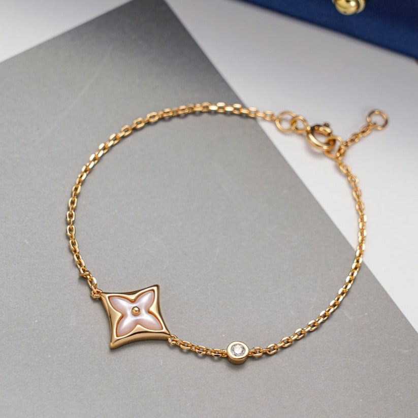 [moco jewelrys]STAR 1 DIAMOND PINK GOLD BRACELET