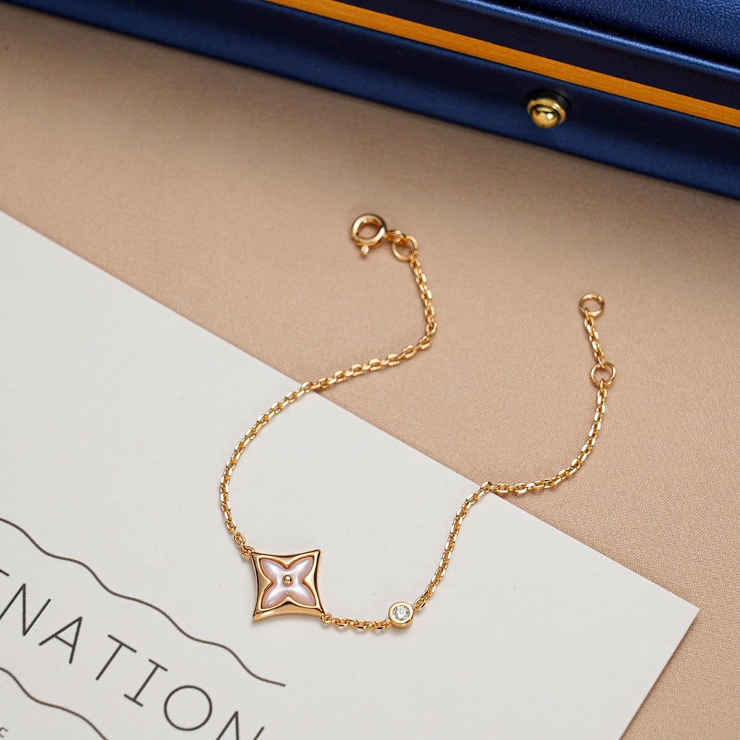 [moco jewelrys]STAR 1 DIAMOND PINK GOLD BRACELET