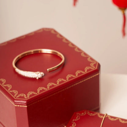 [moco jewelrys]PANTHERE ROSE GOLD DIAMOND OPEN BRACELET